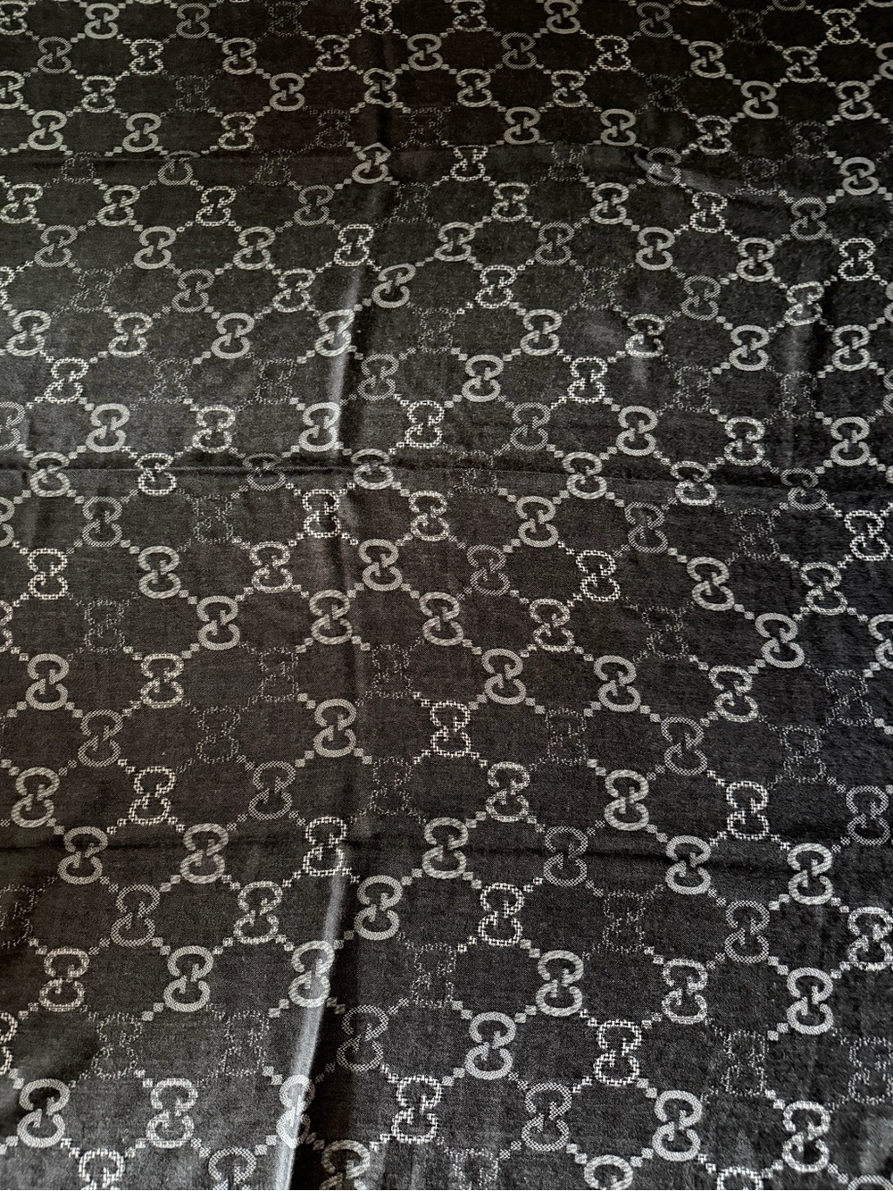 Gucci Monogram Cashmere Shawl Scarf.
